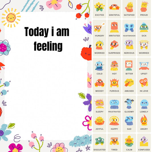 Girls emotion poster & cards